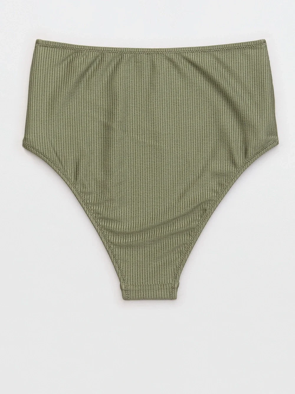 NWT Aerie Shine Olive Green Ribbed Bikini Set